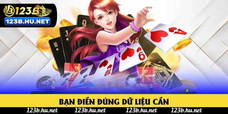 Bạn điền đúng dữ liệu cần